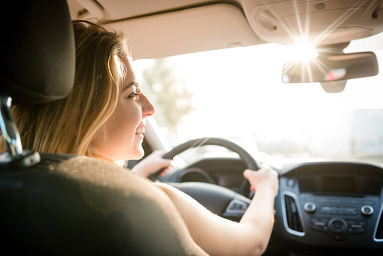 Evening drive - teenager at car